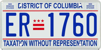 DC license plate ER1760