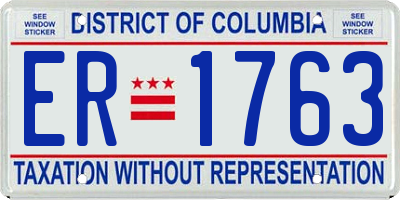 DC license plate ER1763