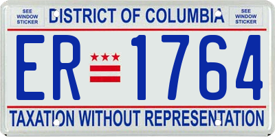 DC license plate ER1764
