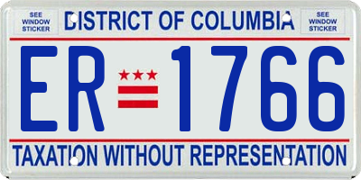 DC license plate ER1766