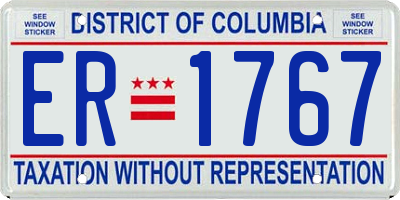 DC license plate ER1767