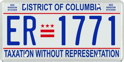 DC license plate ER1771