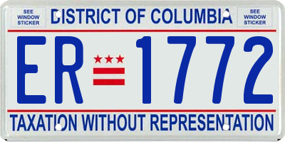 DC license plate ER1772
