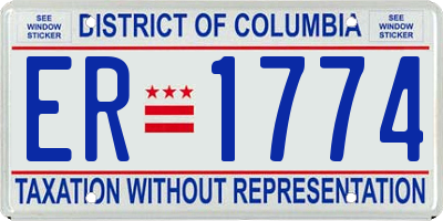 DC license plate ER1774