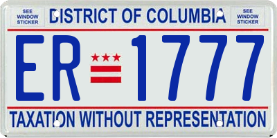 DC license plate ER1777