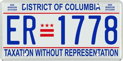 DC license plate ER1778