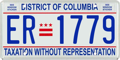 DC license plate ER1779