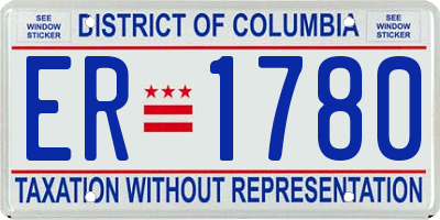 DC license plate ER1780