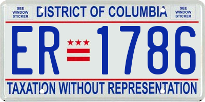 DC license plate ER1786