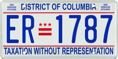 DC license plate ER1787