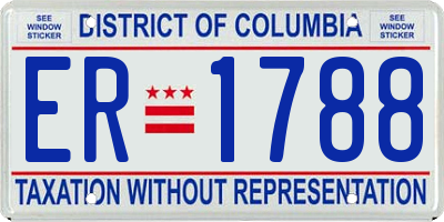 DC license plate ER1788
