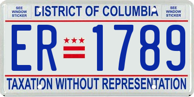 DC license plate ER1789
