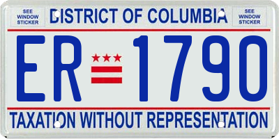 DC license plate ER1790