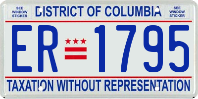 DC license plate ER1795