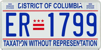 DC license plate ER1799