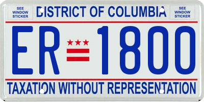 DC license plate ER1800