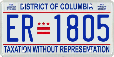 DC license plate ER1805