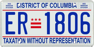 DC license plate ER1806