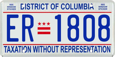 DC license plate ER1808
