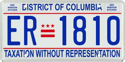 DC license plate ER1810