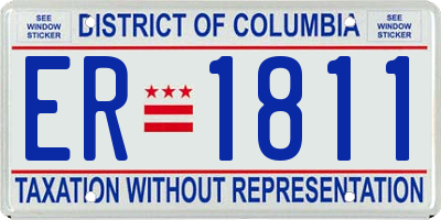 DC license plate ER1811