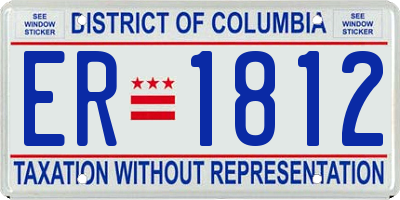 DC license plate ER1812