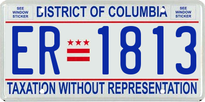 DC license plate ER1813