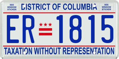 DC license plate ER1815