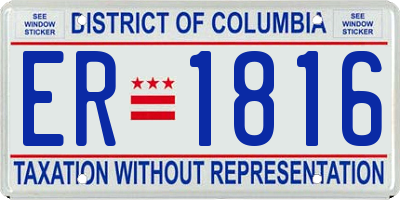 DC license plate ER1816