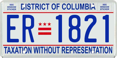 DC license plate ER1821