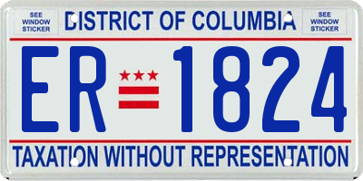 DC license plate ER1824
