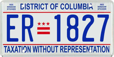 DC license plate ER1827