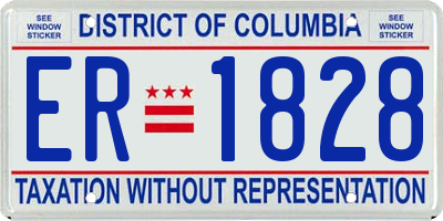 DC license plate ER1828