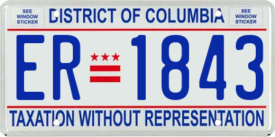 DC license plate ER1843