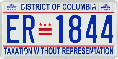 DC license plate ER1844