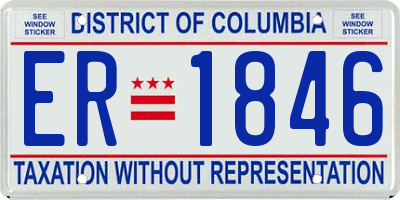 DC license plate ER1846