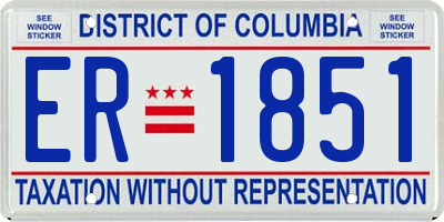 DC license plate ER1851