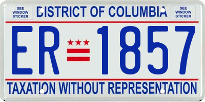 DC license plate ER1857