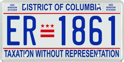 DC license plate ER1861