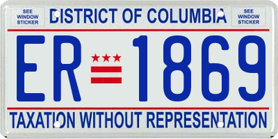 DC license plate ER1869
