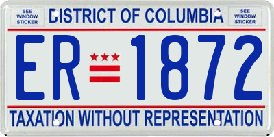 DC license plate ER1872
