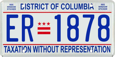 DC license plate ER1878