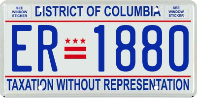 DC license plate ER1880