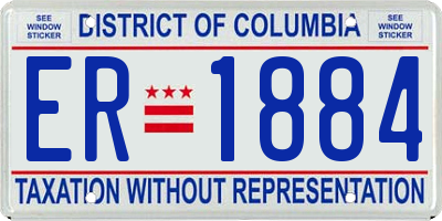 DC license plate ER1884