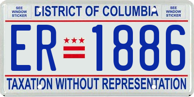 DC license plate ER1886
