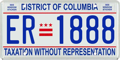 DC license plate ER1888
