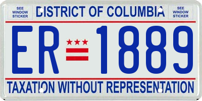 DC license plate ER1889