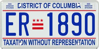 DC license plate ER1890