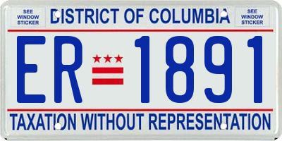 DC license plate ER1891