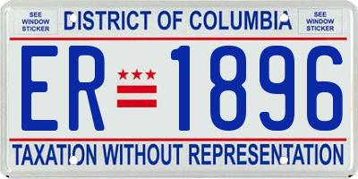 DC license plate ER1896